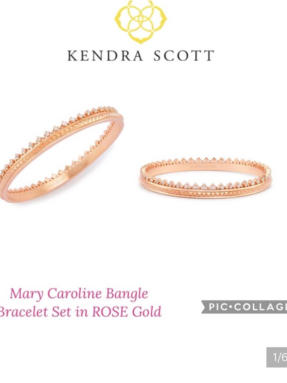 Kendra Scott Rose Gold Stacked Crystal Bangle